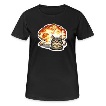 Und es hat Boom gemacht, so ein Feuerball Junge - Frauen T-Shirt atmungsaktiv - Schwarz - Vorne - AI Model Female 172 light (172cm)