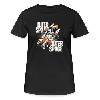 Astronaut in rocket jump - Women's Breathable T-Shirt - black - Front - AI Model Female 172 light (172cm)