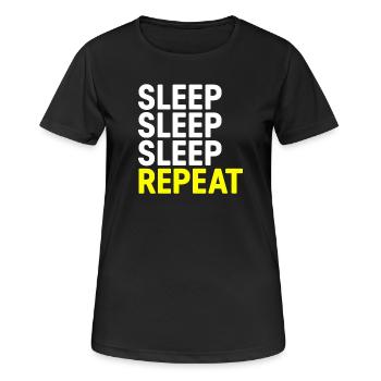 Sommeil Sommeil Sommeil Répéter - T-shirt respirant Femme - noir - Devant - AI Model Female 172 light (172cm)
