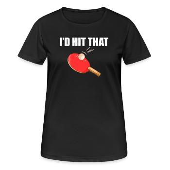 I'd hit that table tennis player - Women's Breathable T-Shirt - black - Front - AI Model Female 172 light (172cm)