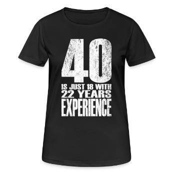 Vierzig Jahre Erfahrung - Frauen T-Shirt atmungsaktiv - Schwarz - Vorne - AI Model Female 172 light (172cm)