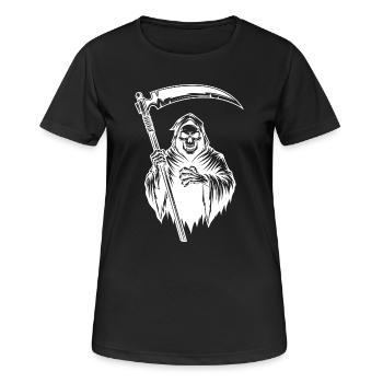 La version du Crâne du Congeon de la Faucheuse - T-shirt respirant Femme - noir - Devant - AI Model Female 172 light (172cm)
