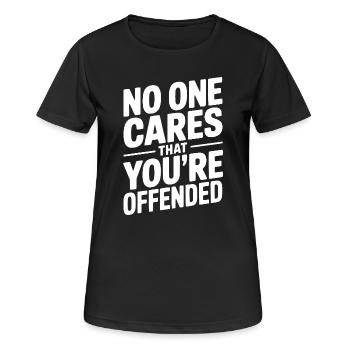 Personne ne se soucie que tu sois offensé - T-shirt respirant Femme - noir - Devant - AI Model Female 172 light (172cm)