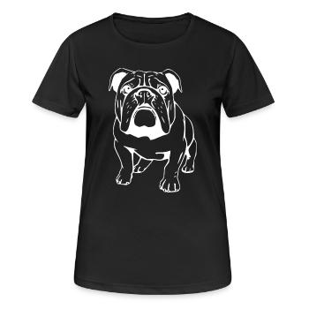 Bulldogge - Frauen T-Shirt atmungsaktiv - Schwarz - Vorne - AI Model Female 172 light (172cm)