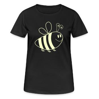 Lächelnde Bienchen Muster - Frauen T-Shirt atmungsaktiv - Schwarz - Vorne - AI Model Female 172 light (172cm)