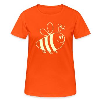 Motif des abeilles souriantes - T-shirt respirant Femme - orange néon - Devant - AI Model Female 172 dark (172cm)