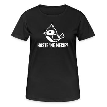 Haste ne Illustration d’oiseau - T-shirt respirant Femme - noir - Devant - AI Model Female 172 light (172cm)