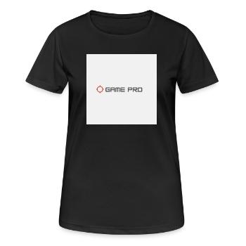 Logo du réticule Game Pro - T-shirt respirant Femme - noir - Devant - AI Model Female 172 light (172cm)