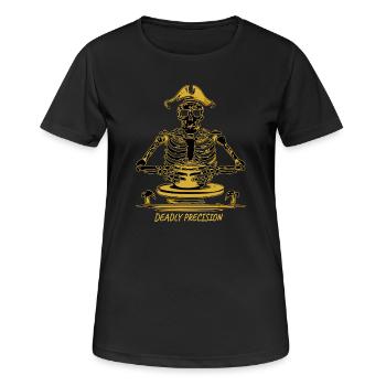 Deadly Precision – Royal Gold Edition - Frauen T-Shirt atmungsaktiv - Schwarz - Vorne - AI Model Female 172 light (172cm)