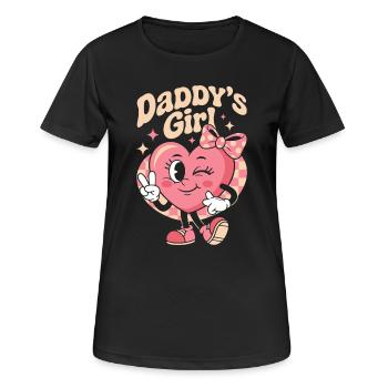 Daddys Girl Retro Herz Niedliche Rosa Familie - Frauen T-Shirt atmungsaktiv - Schwarz - Vorne - AI Model Female 172 light (172cm)