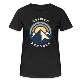 Heiweh Grisons - T-shirt respirant Femme - noir - Devant - AI Model Female 172 light (172cm)