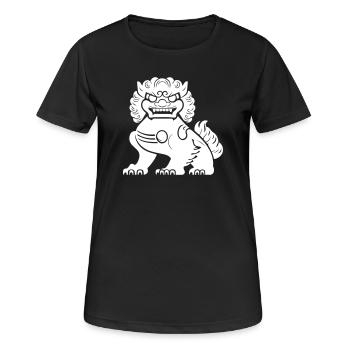 Lion chinois - T-shirt respirant Femme - noir - Devant - AI Model Female 172 light (172cm)
