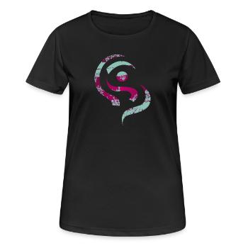 yoga_design_13 - T-shirt respirant Femme - noir - Devant - AI Model Female 172 light (172cm)