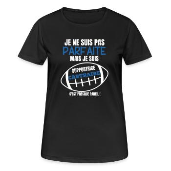 Supportrice Rugby Castraise Humour - T-shirt respirant Femme - noir - Devant - AI Model Female 172 light (172cm)