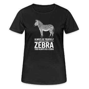 Zebra Sayings Zebras Funny Zebra Gift - Women's Breathable T-Shirt - black - Front - AI Model Female 172 light (172cm)