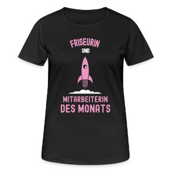 Meilleur coiffeur, Employé du mois, Coiffeur - T-shirt respirant Femme - noir - Devant - AI Model Female 172 light (172cm)