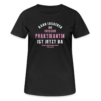 Hairdressing intern, thank you for your internship at the hair salon - Women's Breathable T-Shirt - black - Front - AI Model Female 172 light (172cm)
