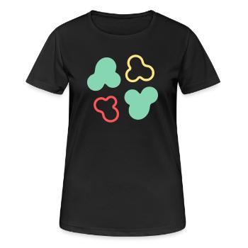 Amöben Zellen Formen Bunt - Frauen T-Shirt atmungsaktiv - Schwarz - Vorne - AI Model Female 172 light (172cm)