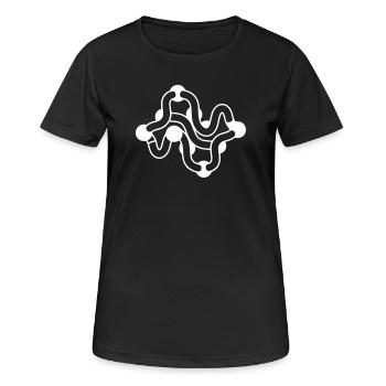 Protein Faltung Molekül Kette - Frauen T-Shirt atmungsaktiv - Schwarz - Vorne - AI Model Female 172 light (172cm)
