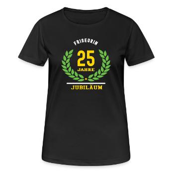 Friseurin Jubiläum 25 Jahre 25 jähriges Jubi - Frauen T-Shirt atmungsaktiv - Schwarz - Vorne - AI Model Female 172 light (172cm)