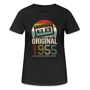 1955 Birthday 1955 Born in 1955 Birthday - Women's Breathable T-Shirt - black - Front - AI Model Female 172 light (172cm)