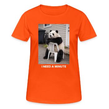 I Need A Minute Panda Meme Funny Humor - Women's Breathable T-Shirt - neon orange - Front - AI Model Female 172 dark (172cm)