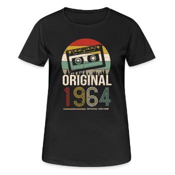 1964 anniversaire 1964 né en 1964 anniversaire - T-shirt respirant Femme - noir - Devant - AI Model Female 172 light (172cm)