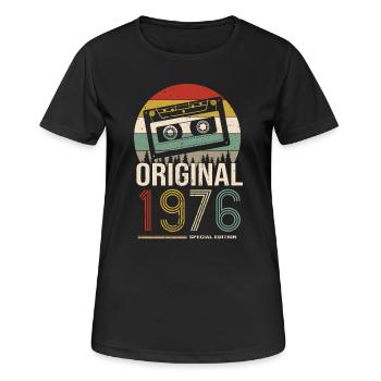 1976 anniversaire 1976 né en 1976 anniversaire - T-shirt respirant Femme - noir - Devant - AI Model Female 172 light (172cm)