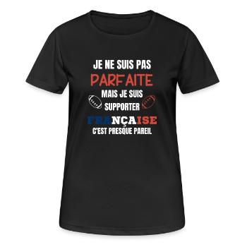 French Rugby Supporter Humor - Women's Breathable T-Shirt - black - Front - AI Model Female 172 light (172cm)