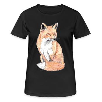 Kleiner Waldfuchs - ein sanfter Begleiter - Frauen T-Shirt atmungsaktiv - Schwarz - Vorne - AI Model Female 172 light (172cm)