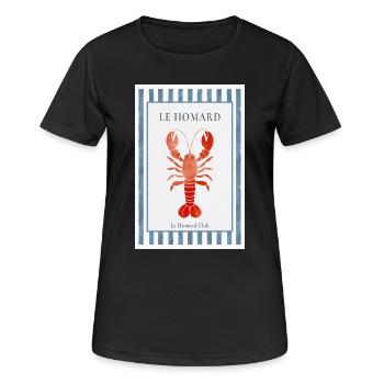 Affiche du Bistro du Club Homard Homard France - T-shirt respirant Femme - noir - Devant - AI Model Female 172 light (172cm)