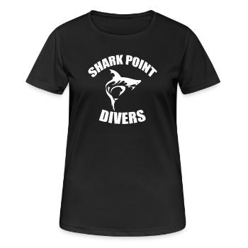 Plongeurs de Shark Point - T-shirt respirant Femme - noir - Devant - AI Model Female 172 light (172cm)