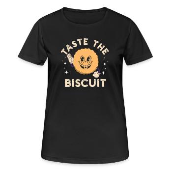 Mascotte Sweet Biscuit - T-shirt respirant Femme - noir - Devant - AI Model Female 172 light (172cm)