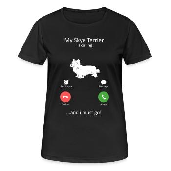 Mon Skye Terrier m’appelle et je dois aller à l’art - T-shirt respirant Femme - noir - Devant - AI Model Female 172 light (172cm)