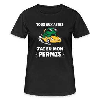 Humor Ich habe meinen Führerschein - Frauen T-Shirt atmungsaktiv - Schwarz - Vorne - AI Model Female 172 light (172cm)