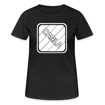 Prénom Carla - T-shirt respirant Femme - noir - Devant - AI Model Female 172 light (172cm)