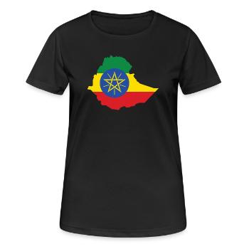 Éthiopie, Power, Rasta, Reggae, Rastafari Roots - T-shirt respirant Femme - noir - Devant - AI Model Female 172 light (172cm)