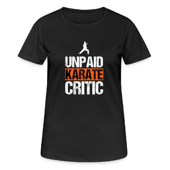 Unbezahlter Karate-Kritiker Lustiges Kampfsportdesign - Frauen T-Shirt atmungsaktiv - Schwarz - Vorne - AI Model Female 172 light (172cm)