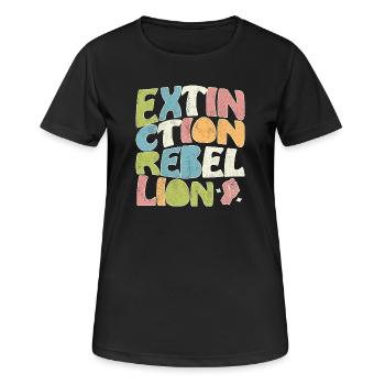 Extinction rebellion retro - Frauen T-Shirt atmungsaktiv - Schwarz - Vorne - AI Model Female 172 light (172cm)