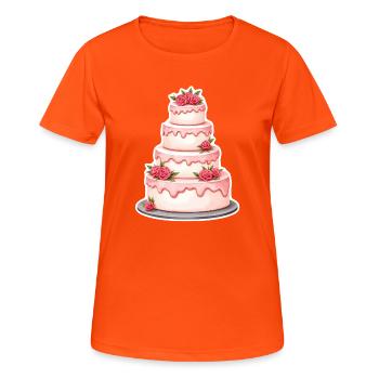 Mariage en gâteau - T-shirt respirant Femme - orange néon - Devant - AI Model Female 172 dark (172cm)