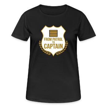 Capitaine de police Grade de police Grade de police - T-shirt respirant Femme - noir - Devant - AI Model Female 172 light (172cm)