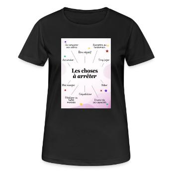 QUOTE. HUMOR. RESOLUTION. CHRISTMAS. YEAR - Women's Breathable T-Shirt - black - Front - AI Model Female 172 light (172cm)