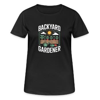 Backyard Gardener Garden Gardener - Women's Breathable T-Shirt - black - Front - AI Model Female 172 light (172cm)
