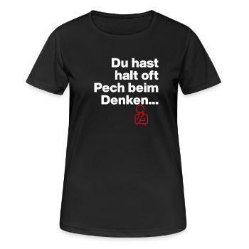 TU AS JUSTE DE LA MALCHANCE EN PENSANT. DON DE SARCASME - T-shirt respirant Femme - noir - Devant - AI Model Female 172 light (172cm)