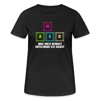 Gaming Computer Gamer Gaming Gamer - Women's Breathable T-Shirt - black - Front - AI Model Female 172 light (172cm)