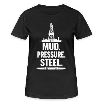 Surface de forage de forage offshore Surface de forage - T-shirt respirant Femme - noir - Devant - AI Model Female 172 light (172cm)