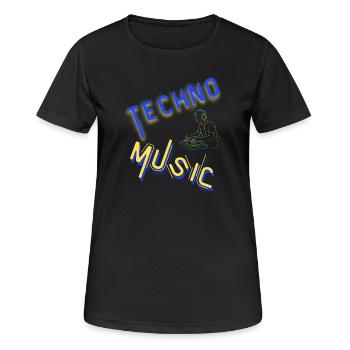 Techno Underground Club Logo - Frauen T-Shirt atmungsaktiv - Schwarz - Vorne - AI Model Female 172 light (172cm)