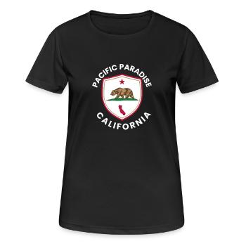 Pazifikes Paradies Kalifornien - Frauen T-Shirt atmungsaktiv - Schwarz - Vorne - AI Model Female 172 light (172cm)