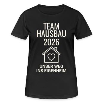 Team Hausbau - Frauen T-Shirt atmungsaktiv - Schwarz - Vorne - AI Model Female 172 light (172cm)