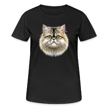 Chat perse Chat persan Chat persan Chat perse Chats mignons - T-shirt respirant Femme - noir - Devant - AI Model Female 172 light (172cm)